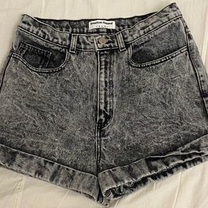 American Apparel Black Acid Wash Shorts